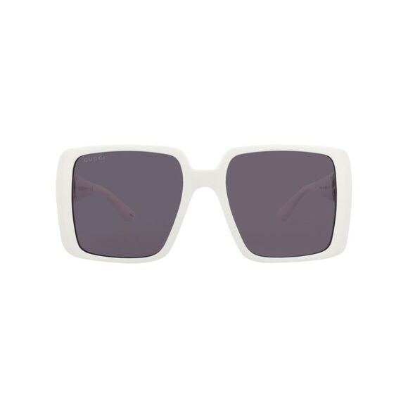 Gucci Square-Frame Injection Sunglasses White Womens
